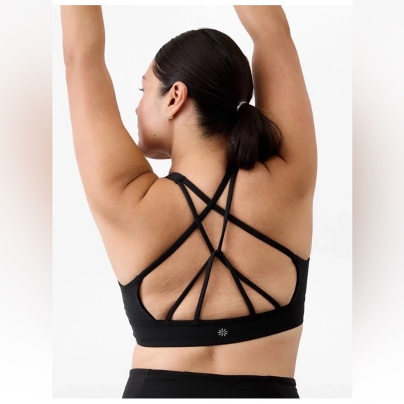 NWT Athleta Solace Navy Bra Size Large Best for D-DD Cups sports bra Strappy - Picture 5 of 9